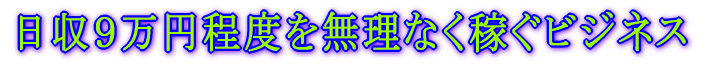 確実収入,9万円ビジネス